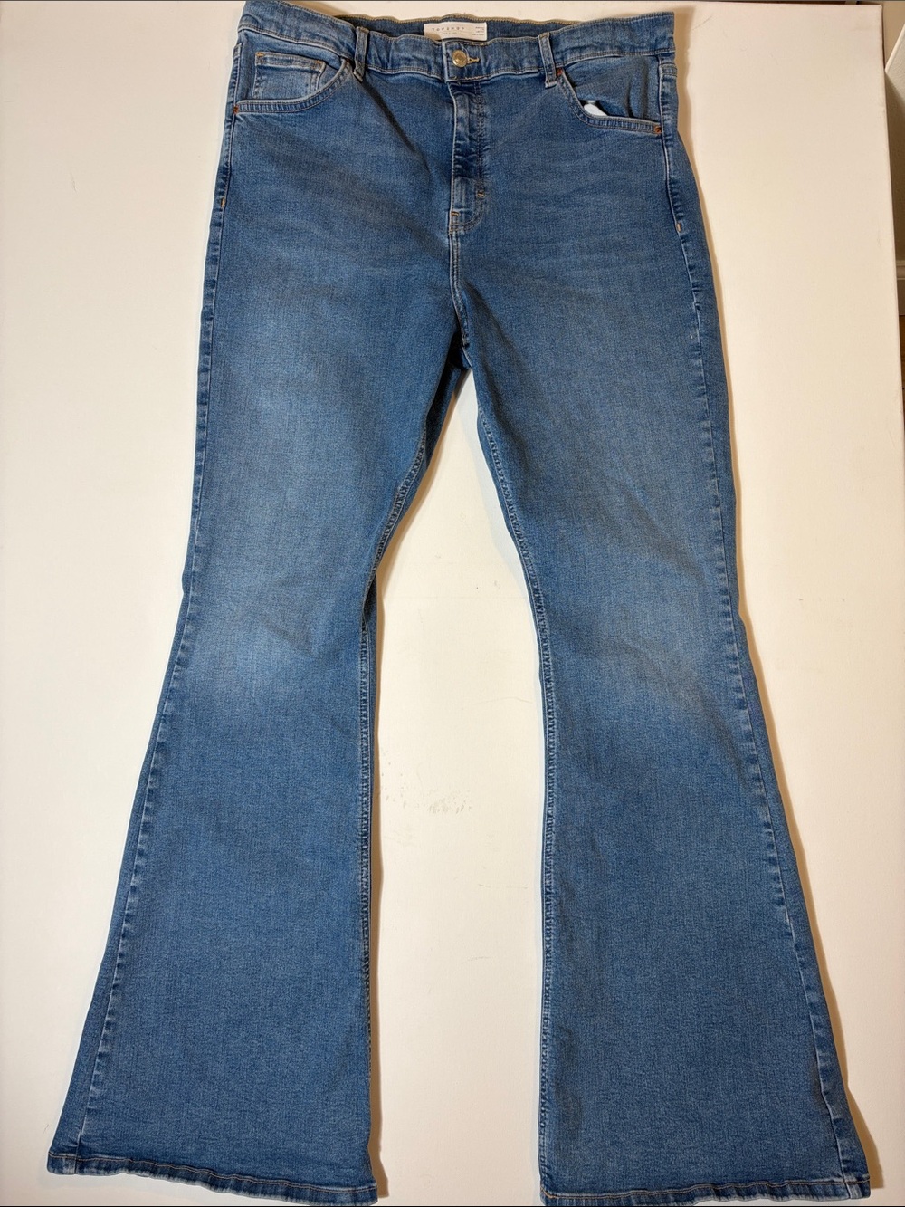 Topshop Jamie Flare Jeans Women’s US 14 W36 L32 High Rise Stretch Denim